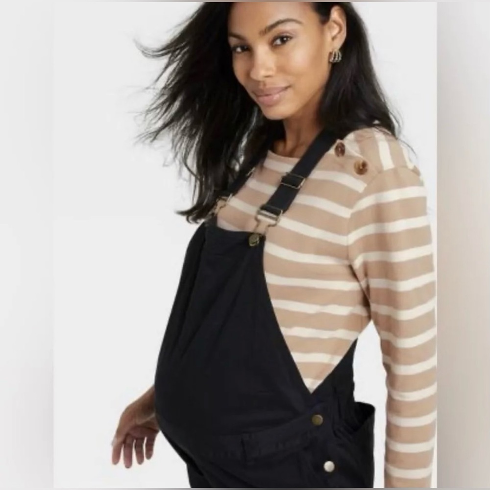 Hatch Black Maternity Overalls